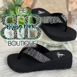 Corkys Bauble Black Blingy Flip Flops